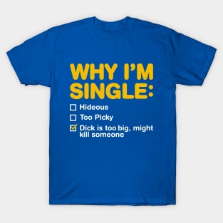 Funny Adult Why I'm Single T-Shirt